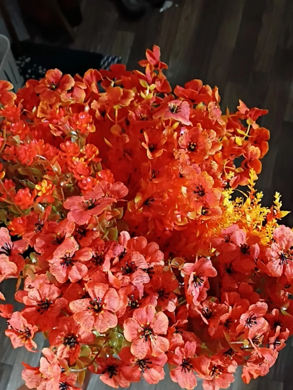 Vibrant 12 Stems Of Orange & Yellow Faux Floral Bouquet-Fall Decorative Accent